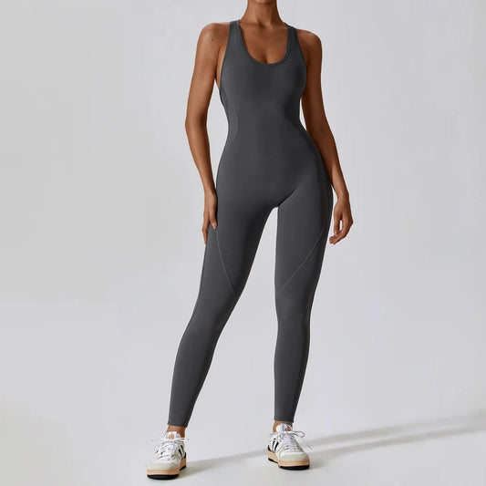 Yoga Jumpsuit Open Back